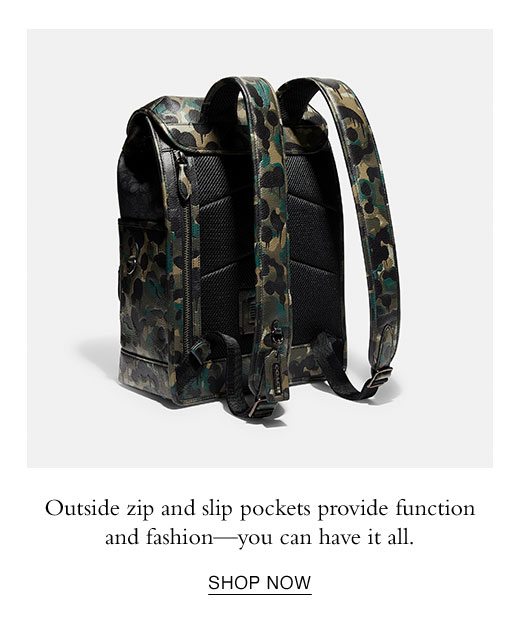 Outside zip and slip pockets provide function and fashion - you can have it all. SHOP NOW