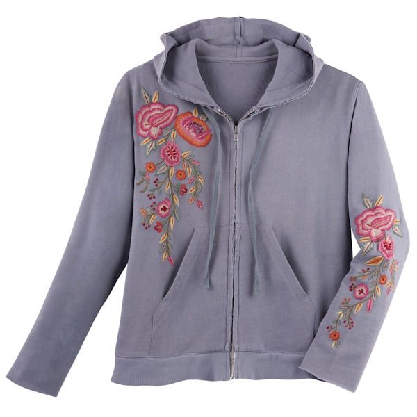 Poppies Embroidered Hooded Jacket