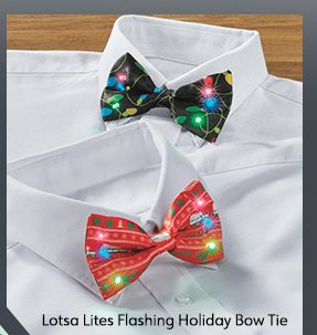 Lotsa Lites Flashing Holiday Bow Tie