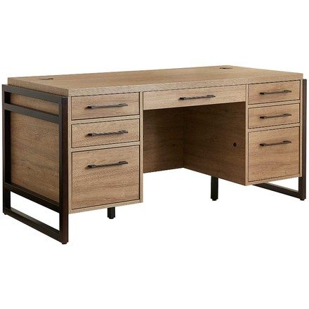 Mason Natural and Black Executive Desk