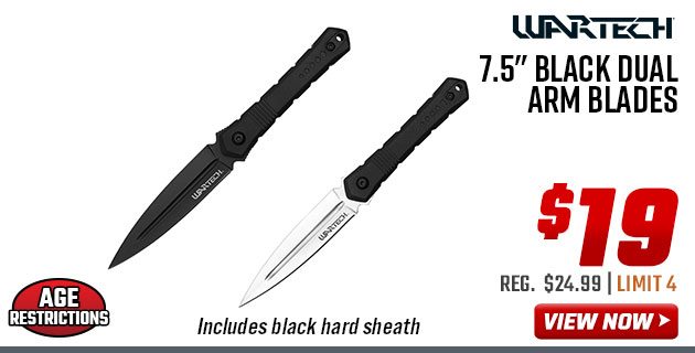 Wartech 7.5'' Black Dual Arm Blades