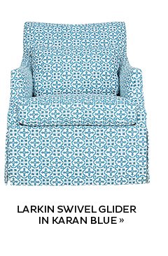 Larkin Swivel Glider in Karan Blue