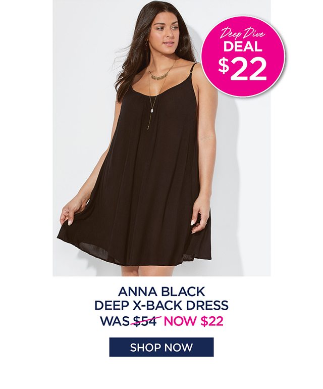 Anna Black Deep X-Back Dress