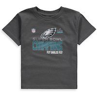 Toddler Philadelphia Eagles NFL Pro Line by Fanatics Branded Heather Charcoal Super Bowl LII Champions Trophy Collection Locker Room T-Shirt