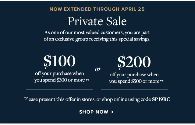 NOW EXTENDED | PRIVATE SALE