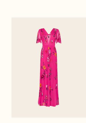 Faye embellished maxi dress in recycled polyester pink