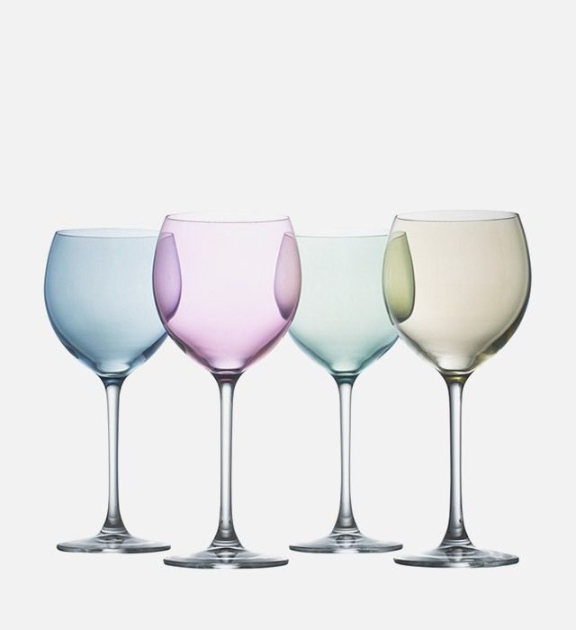 LSA International Polka Pastel Wine Glasses