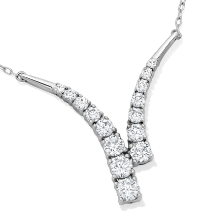 Lab-Grown Diamonds by KAY Bypass Necklace 1 ct tw 14K White Gold