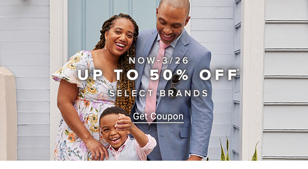 Now through March 26. Up to 50% off select brands. Get coupon.