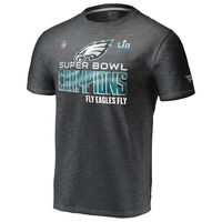 Men's Philadelphia Eagles NFL Pro Line by Fanatics Branded Heather Black Super Bowl LII Champions Trophy Collection Locker Room T-Shirt