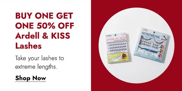 BUY ONE GET ONE 50% OFF ARDELL & KISS LASHES - SHOP NOW