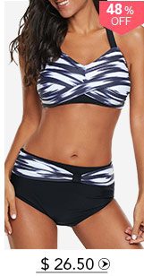 Printed Halter Neck Twist Front Bikini Set