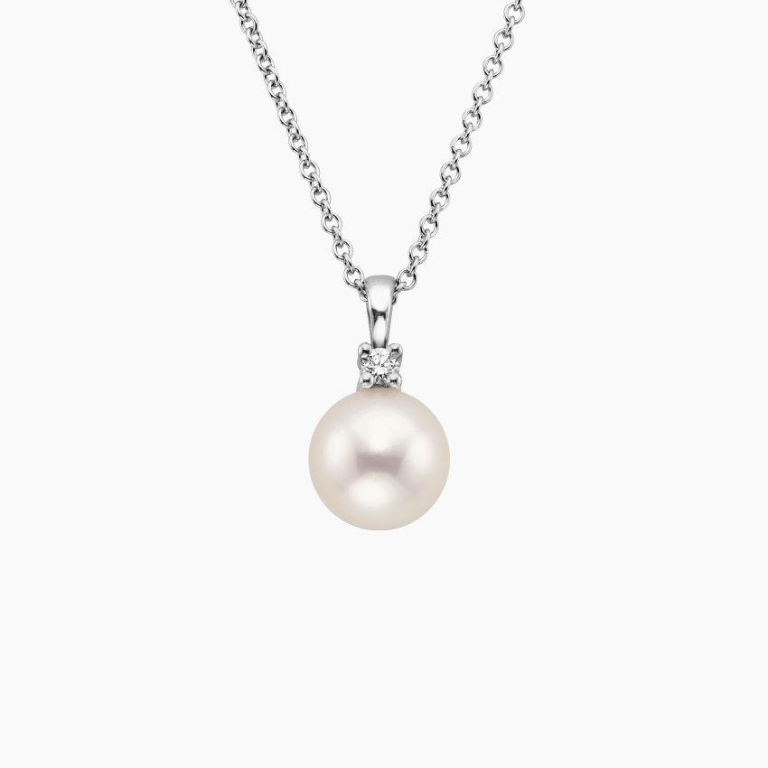 Premium Akoya Cultured Pearl and Diamond Pendant