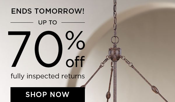 Ends Tomorrow! - Up To 70% Off - Fully Inspected Returns - Shop Now