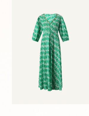 Benita maxi dress in sustainable cotton green