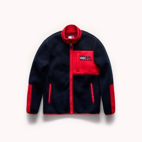 Tommy jeans outdoors flag zip best sale fleece