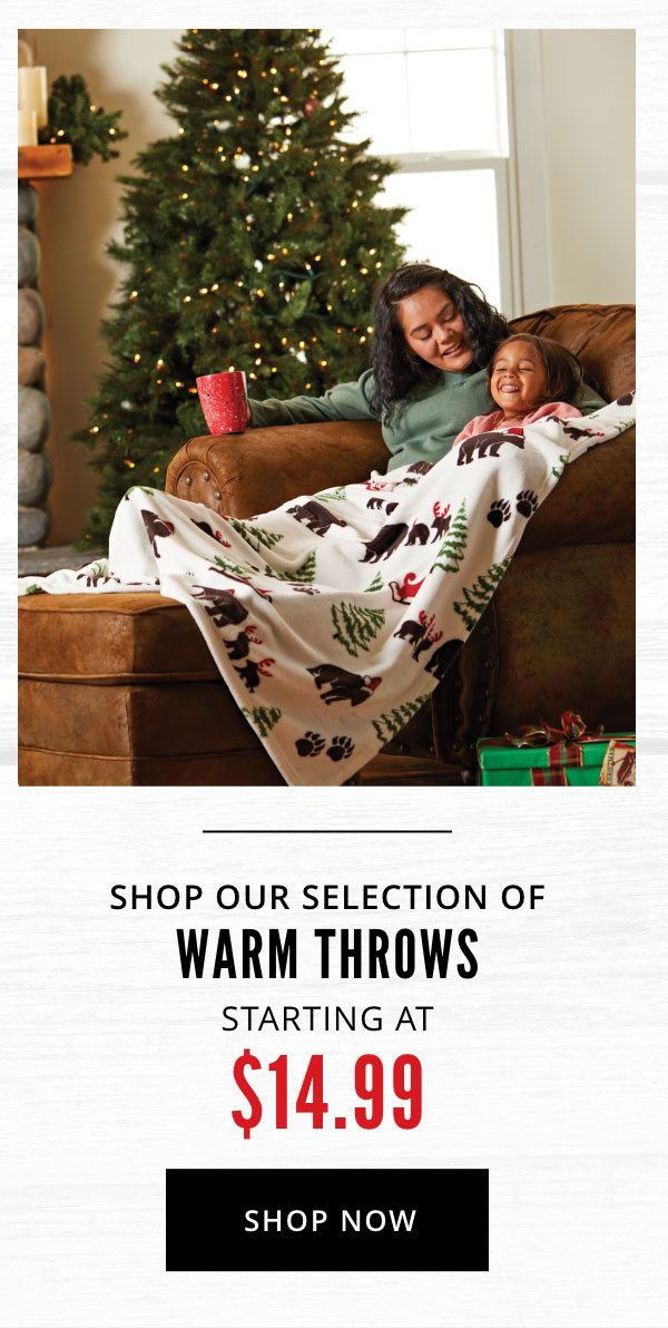 Shop our entire selection of warm throws