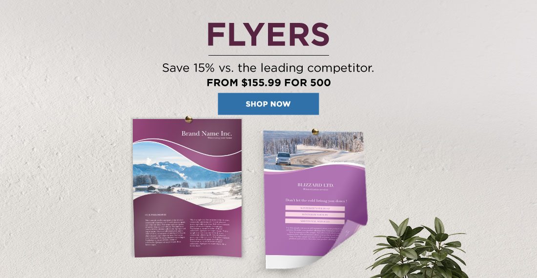 Flyers. Save 15% vs. the leading competitor. From $155.99 for 500. Shop Now
