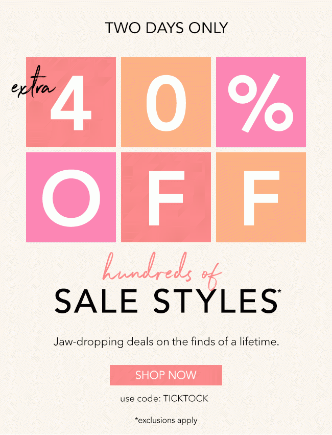 Extra 40% off sale