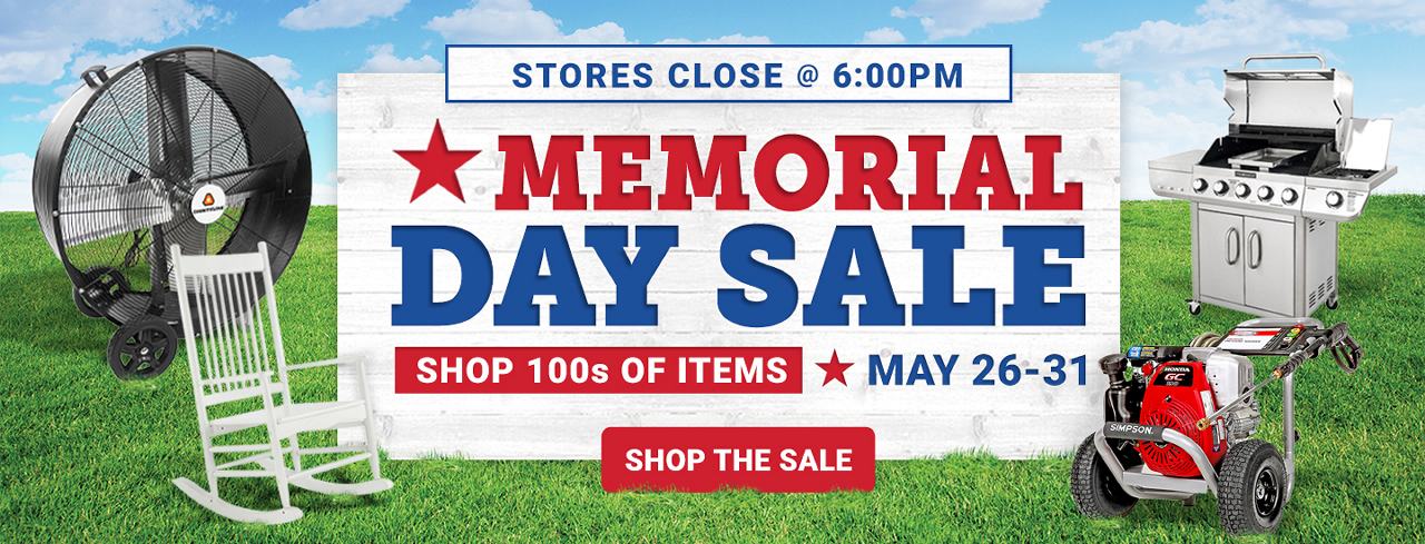 Memorial Day Stores Close at 6pm