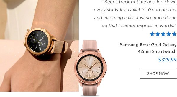 Shop Samsung Rose Gold Galaxy 42mm Smartwatch