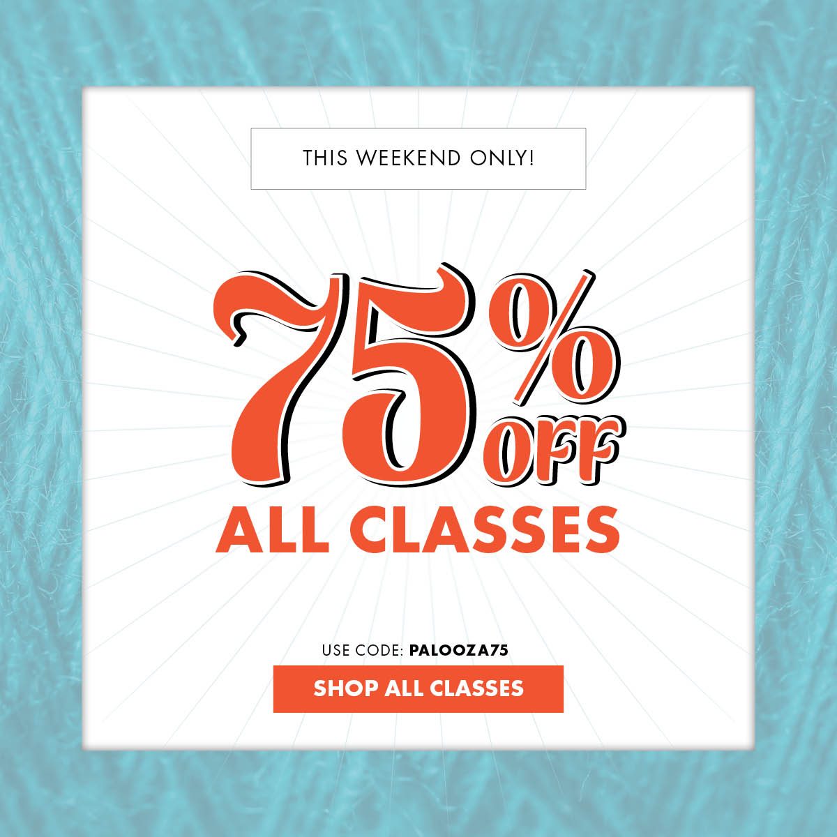 This Weekend Only! 75% Off All Classes Use Code: PALOOZA75