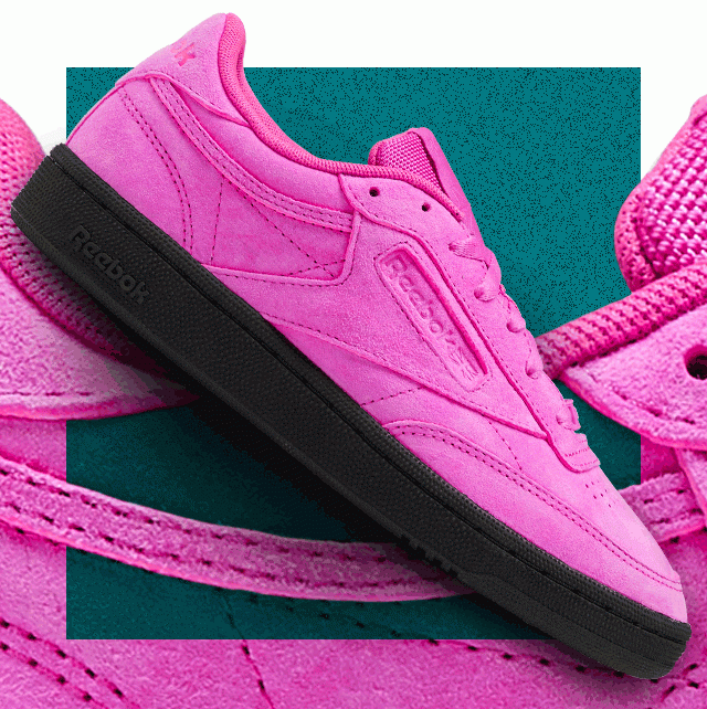 neon pink reebok classics