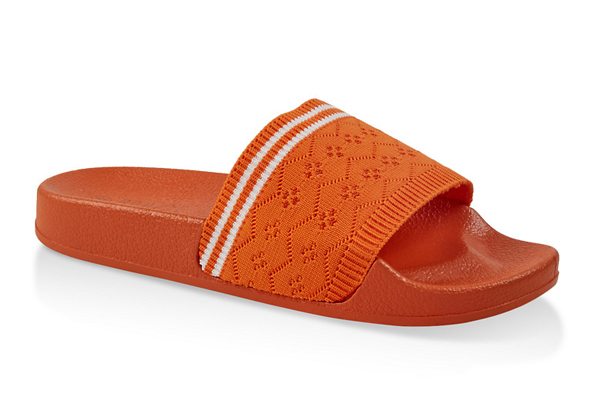 Striped Detail Knit Pool Slides