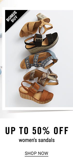 Bonus Buy! Up to 50% off Women's Sandals - Shop Now