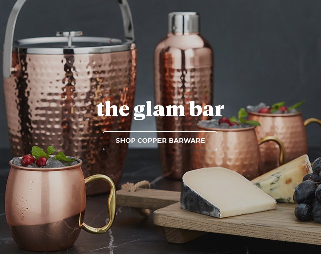 The Glam Bar. Shop Copper Barware.