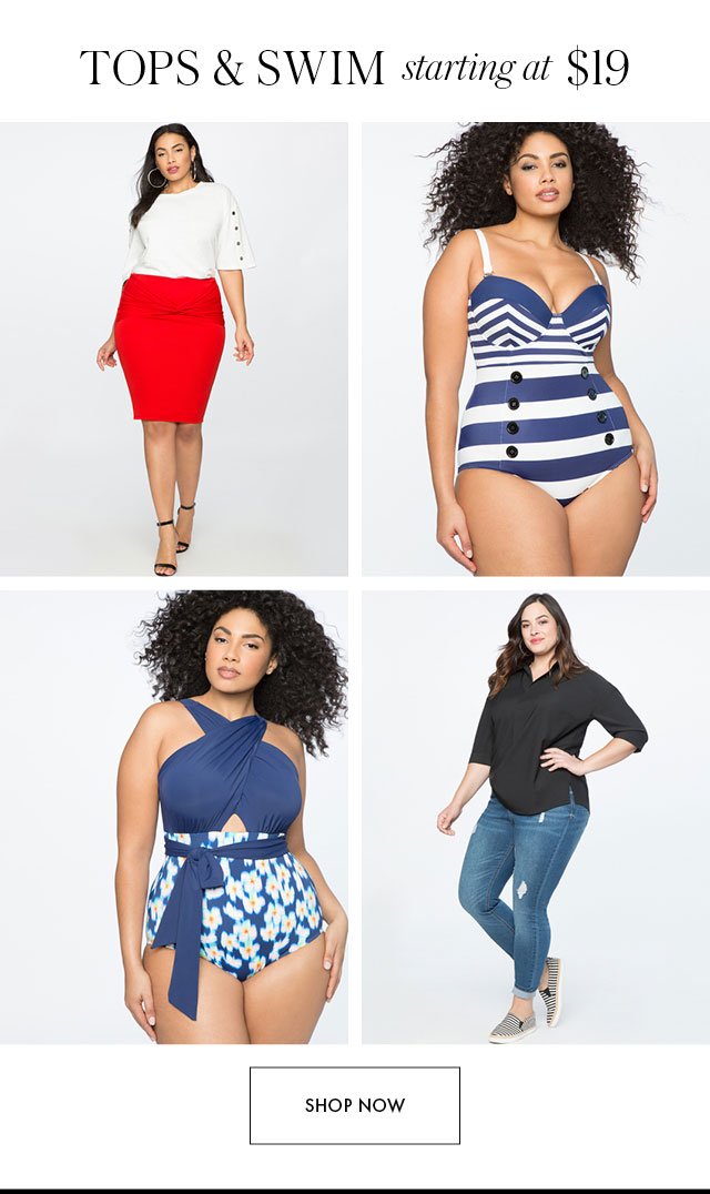 tops & swims starting at $19