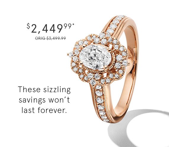 14K Rose Gold Diamond Engagement Ring, Now Only $2,449.99