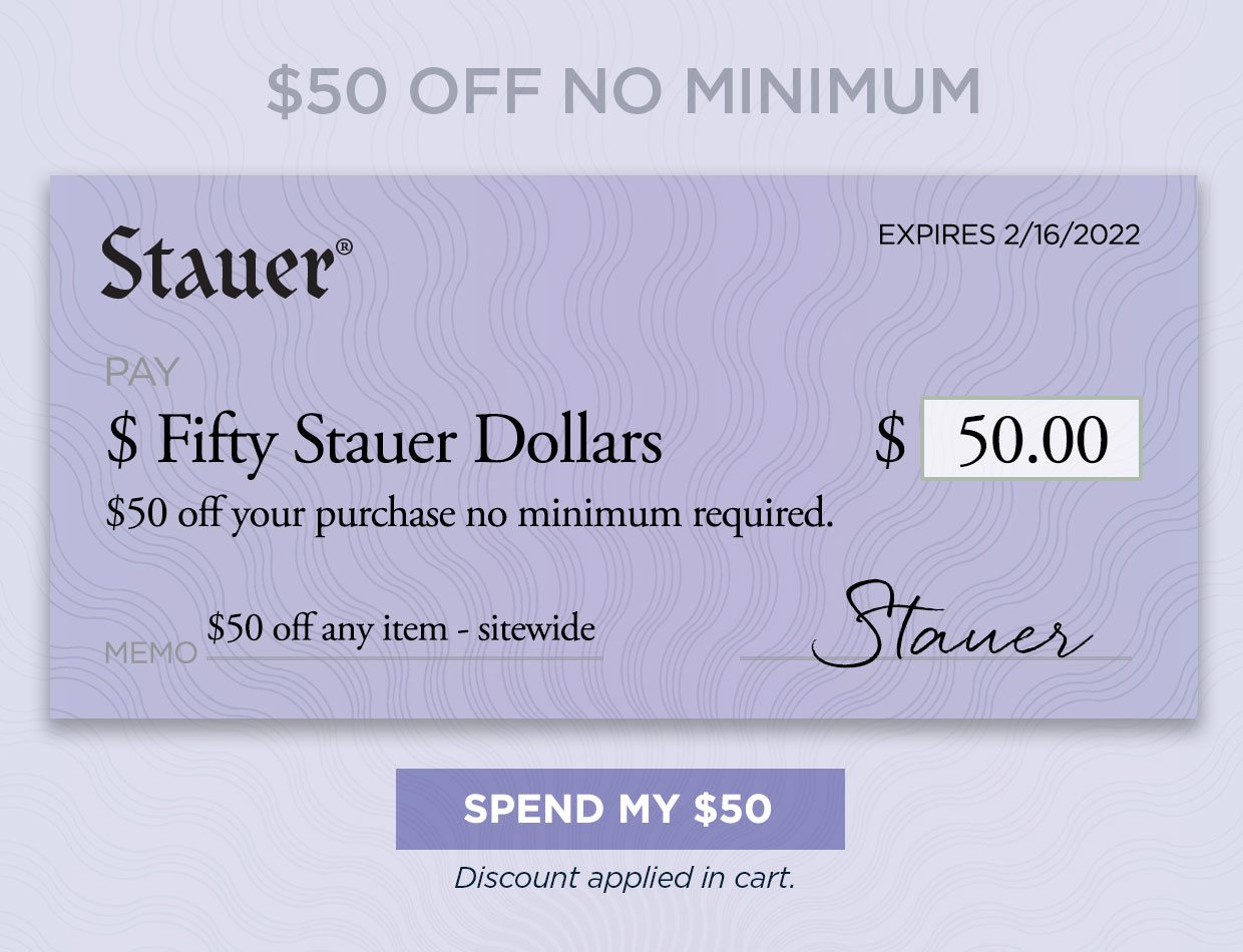 $50 OFF NO MINIMUM. Expires 2-27-23. Spend my $50 button. Discount applied in cart.