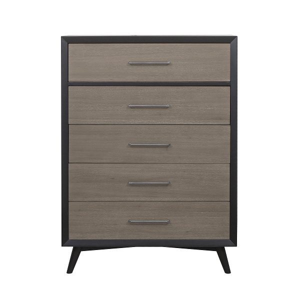 Raku Gray and Black Chest of Drawers