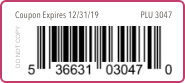 Coupon Barcode PLU 3047