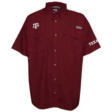 Texas A&M Aggies Columbia PFG Bonehead Short Sleeve Shirt - Maroon