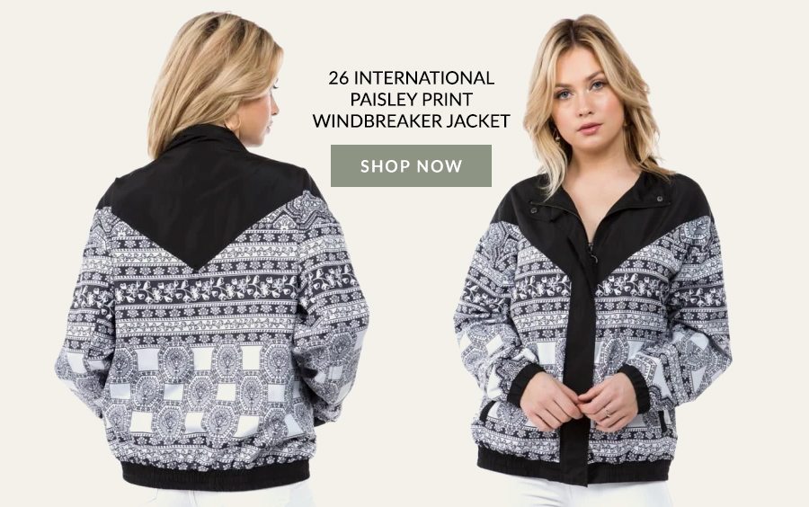 26 International Paisley Print Windbreaker Jacket 