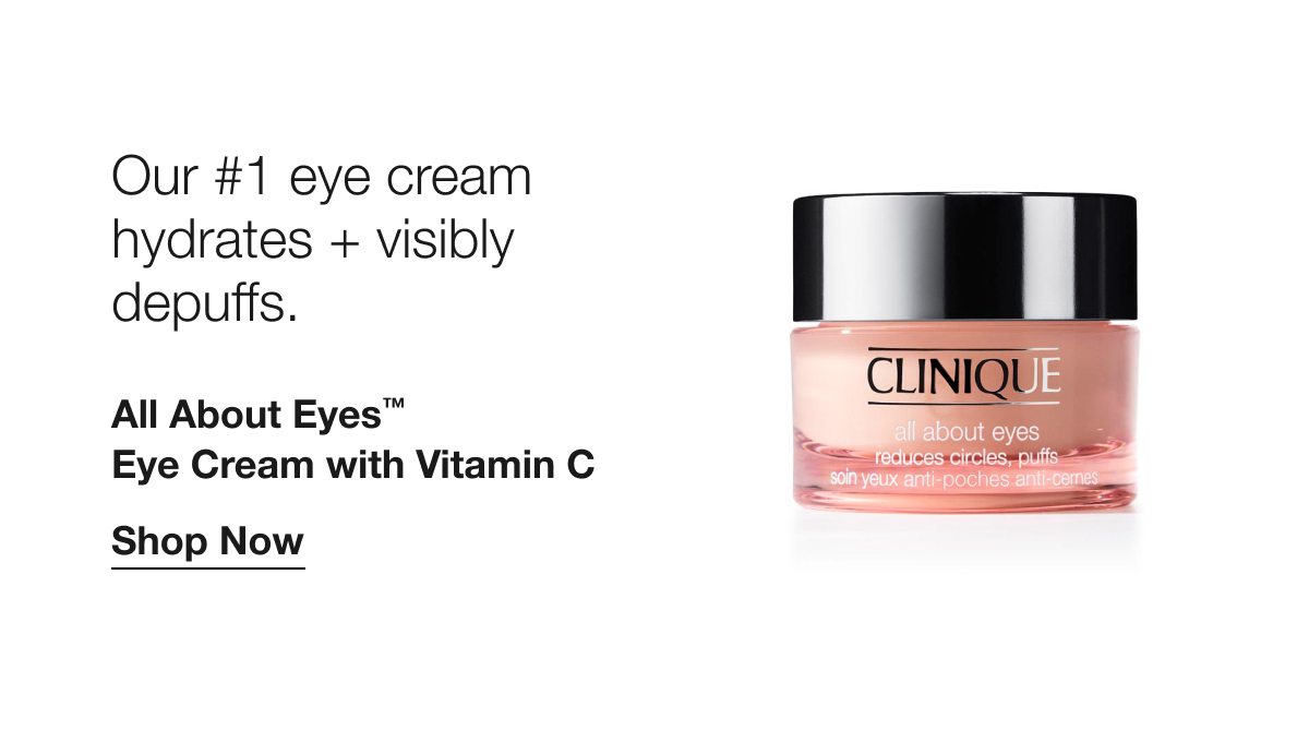 Our #1 eye cream hydrates + visibly depuffs. | All About Eyes Eye Cream with Vitamin C | Shop Now