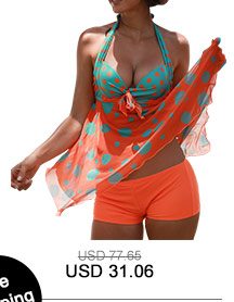 Asymmetric Hem Padded Open Back Printed Tankini Set