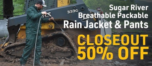 Sugar River Breathable Packable Rain Jacket & Pants Closeout 50% off