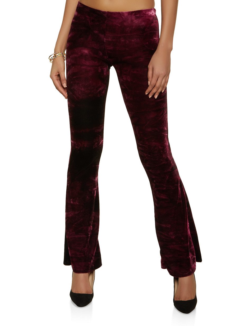 Flared Crushed Velvet Pants