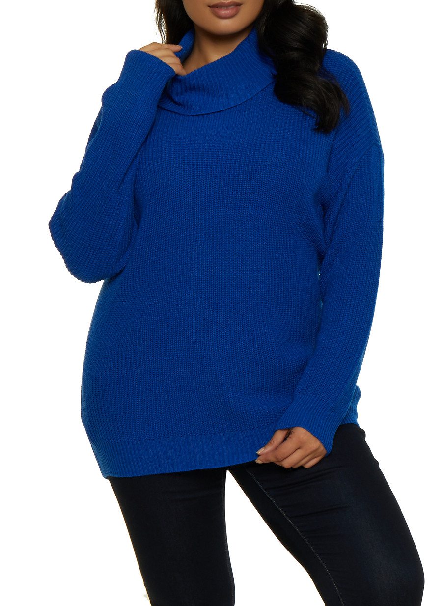 Plus Size Knit Turtleneck Sweater