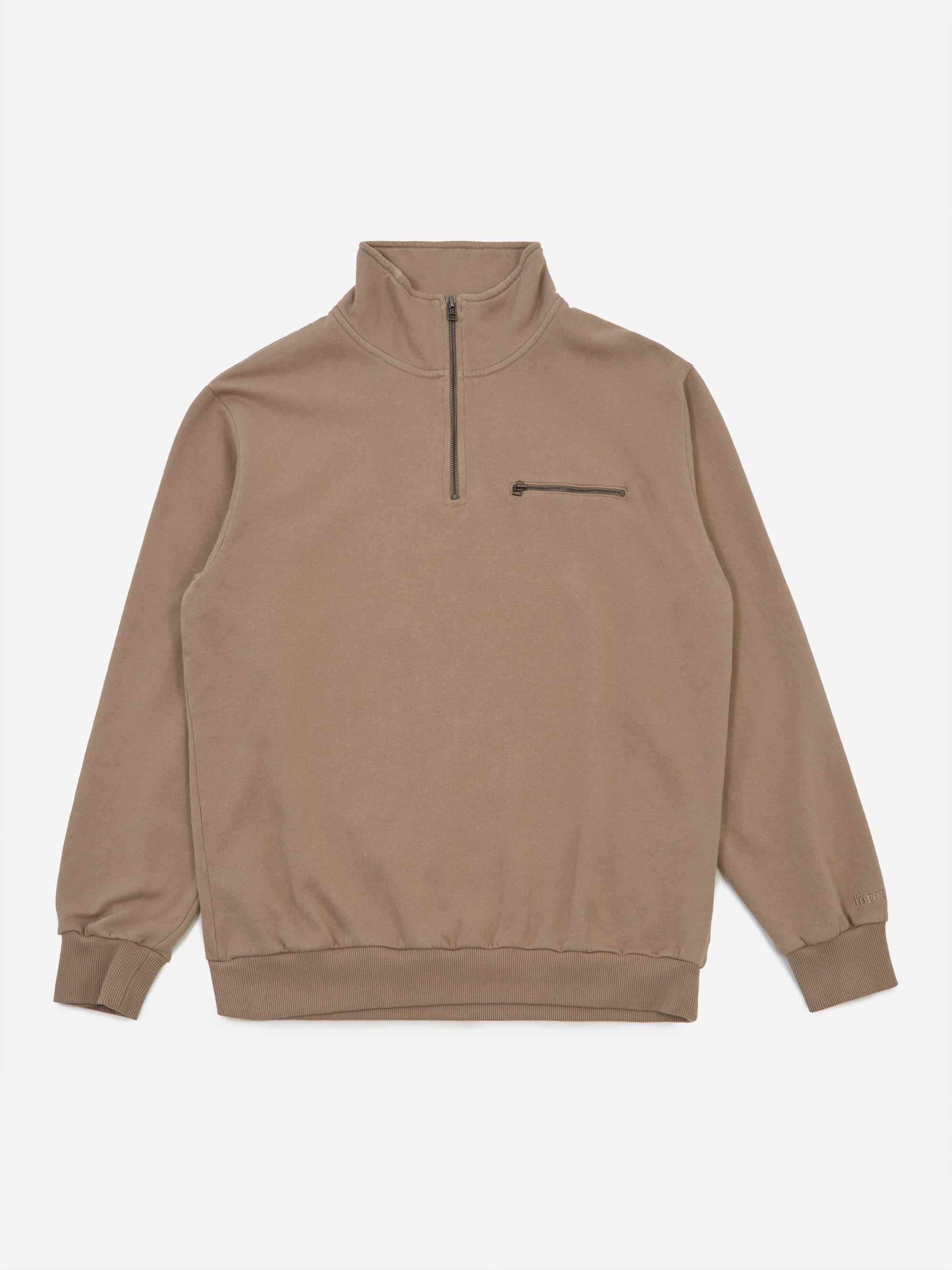 Image of Foret Log Half Zip Sweatshirt - Taupe