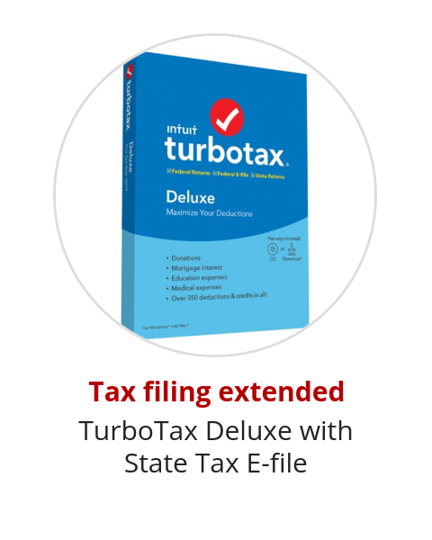 Tax filing extended TurboTax Deluxe with State Tax E-file