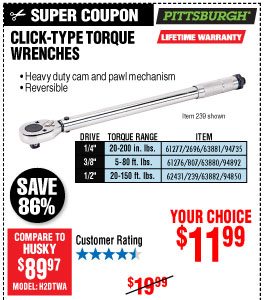 View 1/2 in. Drive Click Type Torque Wrench