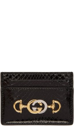 Gucci - Black Python Linea Borghese Card Holder