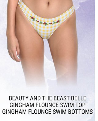 Beauty and the Beast Belle Gingham Flounce Swim Bottoms