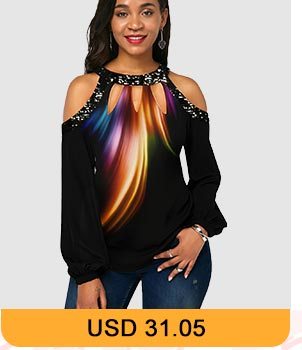 Sequin Embellished Cold Shoulder Printed T Shirt 