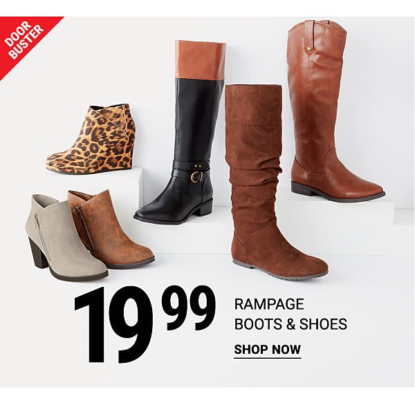 Doorbusters - $19.99 Rampage boots & shoes. Shop Now.