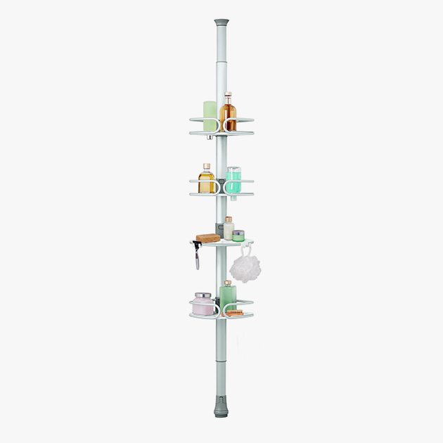 NEW! OXO 4-Tier Anodized Aluminum Tension Pole Shower Caddy